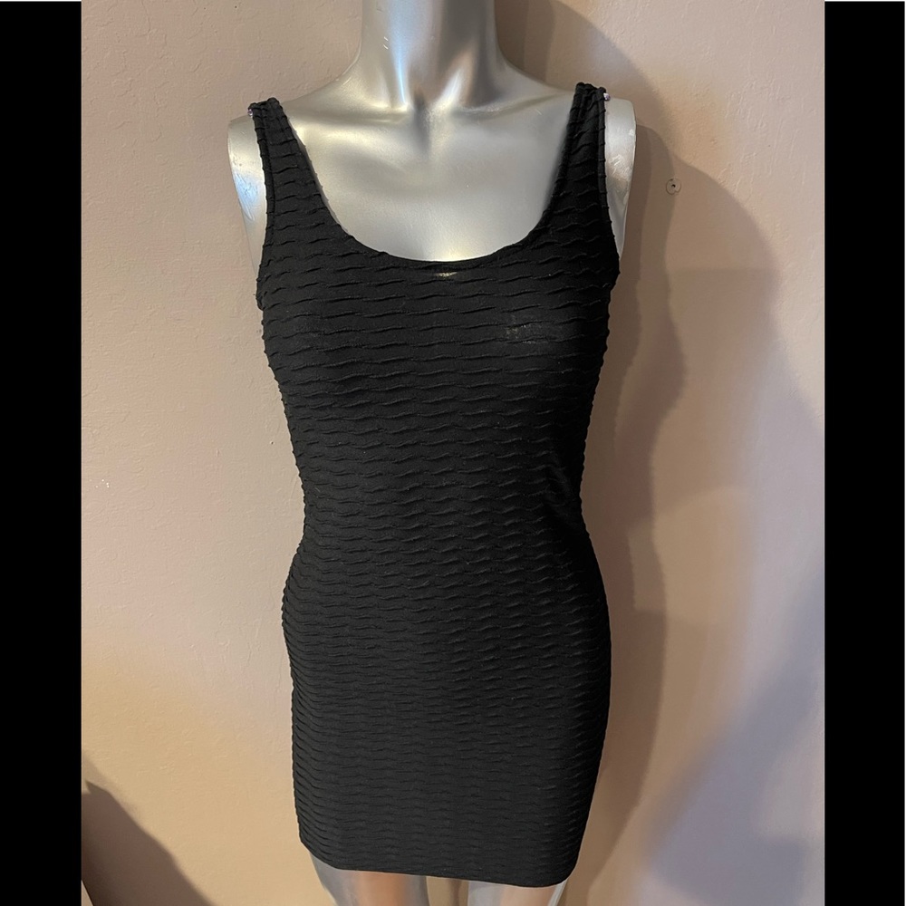 Textured little black dress